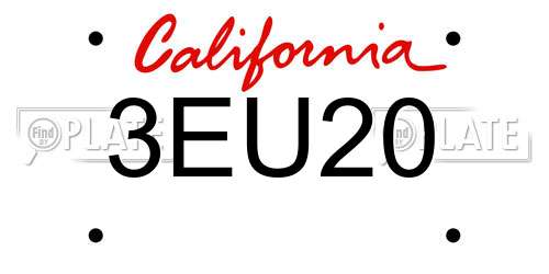 3EU20 California License Plate