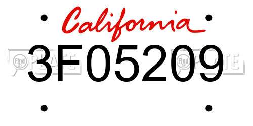 3F05209 California License Plate