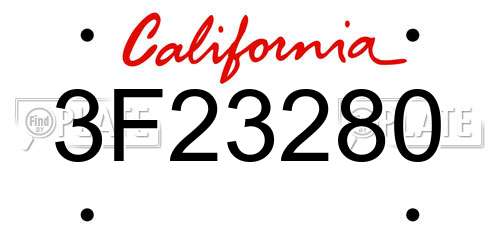 3F23280 California License Plate