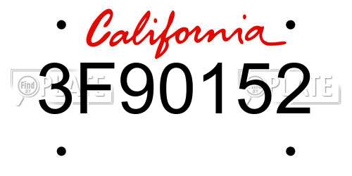3F90152 California License Plate