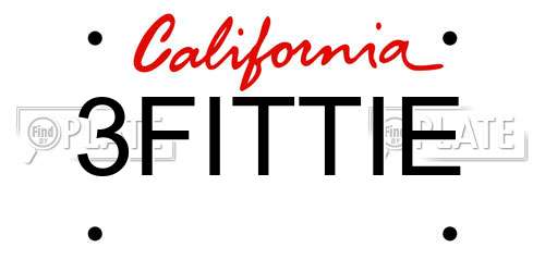 3FITTIE California License Plate