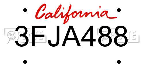 3FJA488 California License Plate