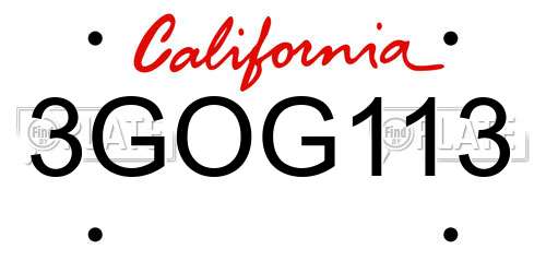 3GOG113 California License Plate