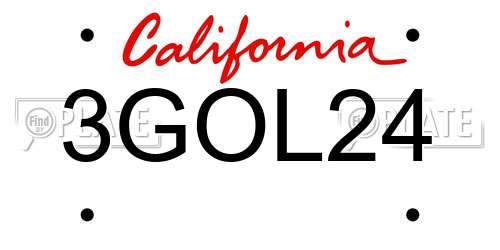 3GOL24 California License Plate
