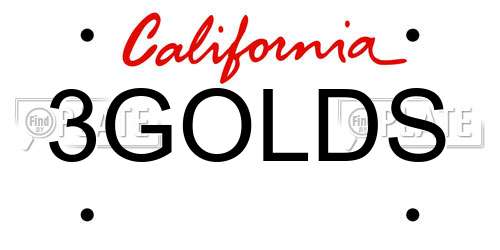 3GOLDS California License Plate