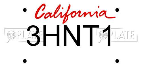 3HNT1 California License Plate