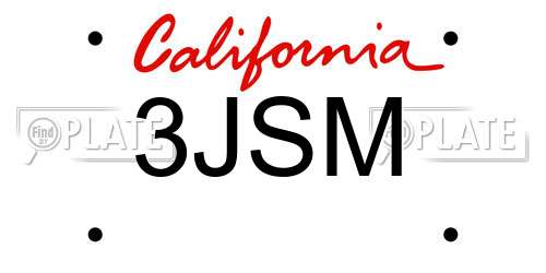 3JSM California License Plate