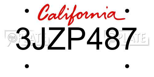 3JZP487 license plate in CA state