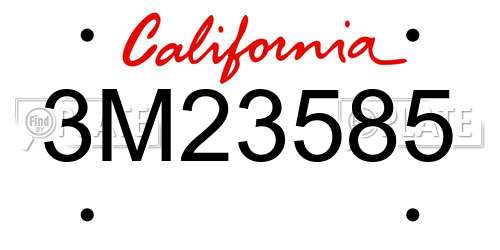 3M23585 California License Plate