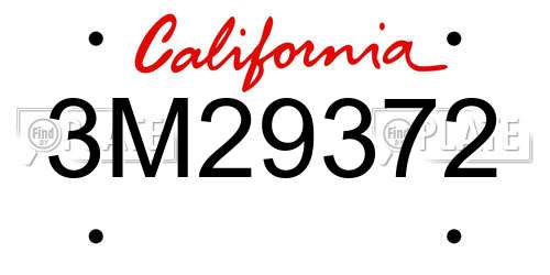 3M29372 California License Plate