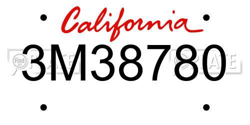 3M38780 California License Plate