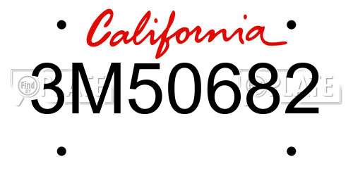 3M50682 California License Plate