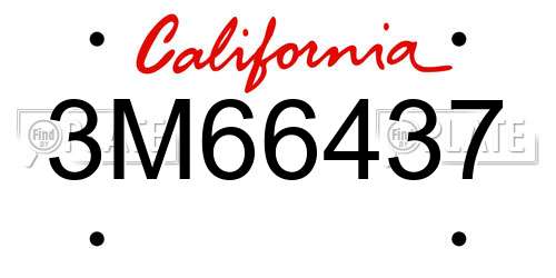 3M66437 California License Plate