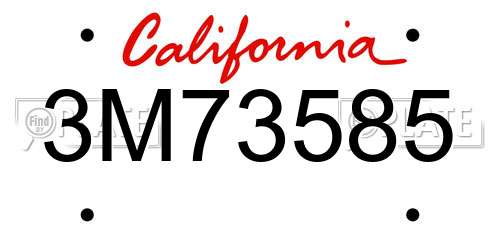 3M73585 California License Plate