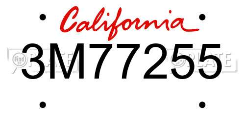3M77255 California License Plate