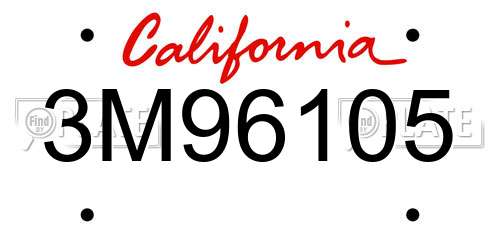 3M96105 California License Plate
