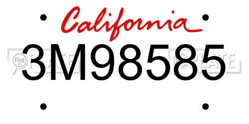 3M98585 California License Plate