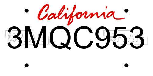 3MQC953 California License Plate
