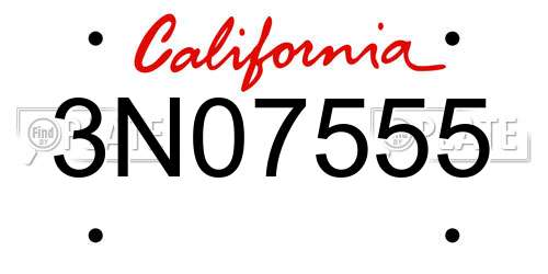 3N07555 California License Plate