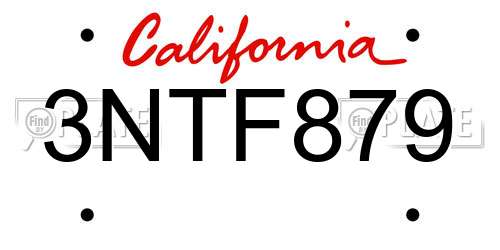 3NTF879 California License Plate