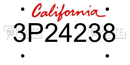 3P24238 California License Plate