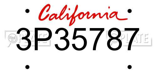 3P35787 California License Plate
