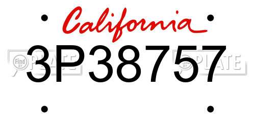 3P38757 California License Plate