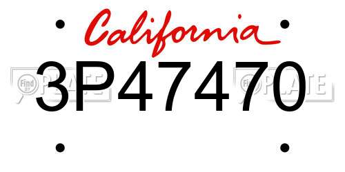 3P47470 California License Plate