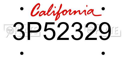 3P52329 California License Plate