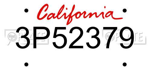 3P52379 California License Plate