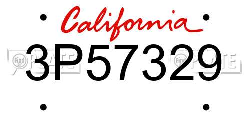 3P57329 California License Plate