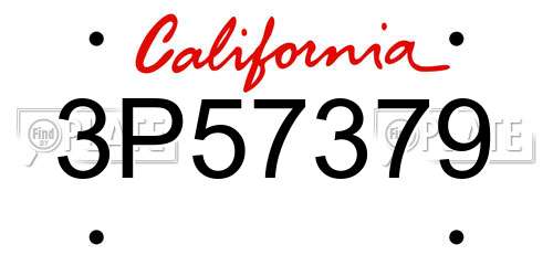 3P57379 California License Plate