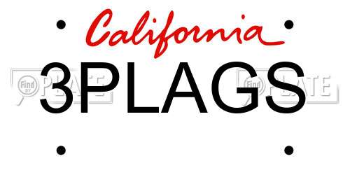 3PLAGS California License Plate