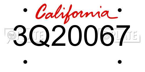 3Q20067 California License Plate