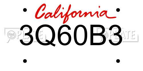 3Q60B3 California License Plate