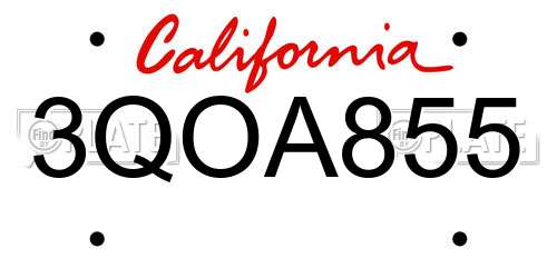 3QOA855 California License Plate