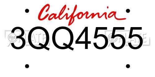 3QQ4555 California License Plate