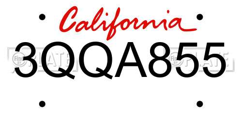 3QQA855 California License Plate