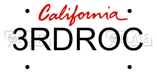 3RDROC California License Plate