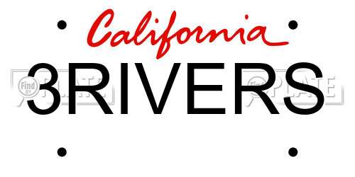 3RIVERS California License Plate