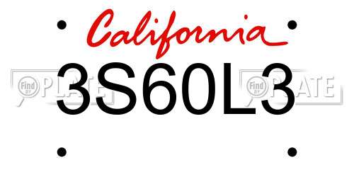 3S60L3 California License Plate