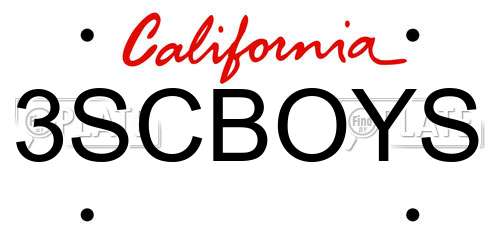 3SCBOYS California License Plate