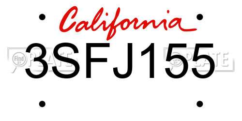 3SFJ155 California License Plate