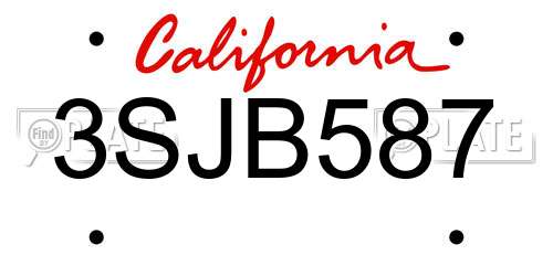 3SJB587 California License Plate