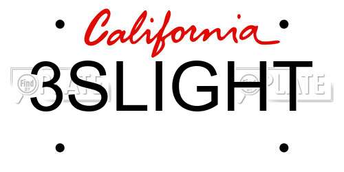 3SLIGHT California License Plate