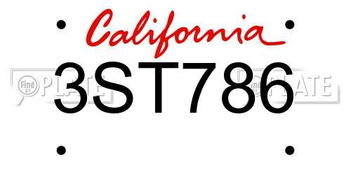 3ST786 California License Plate