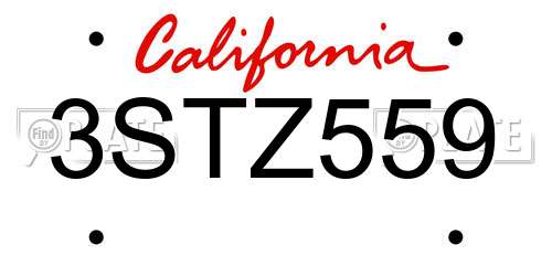 3STZ559 California License Plate