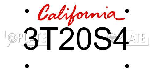 3T20S4 California License Plate