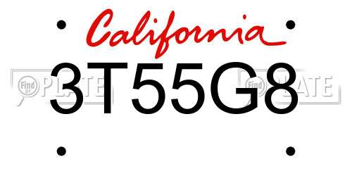 3T55G8 California License Plate