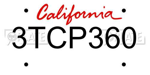 3TCP360 California License Plate